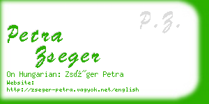 petra zseger business card